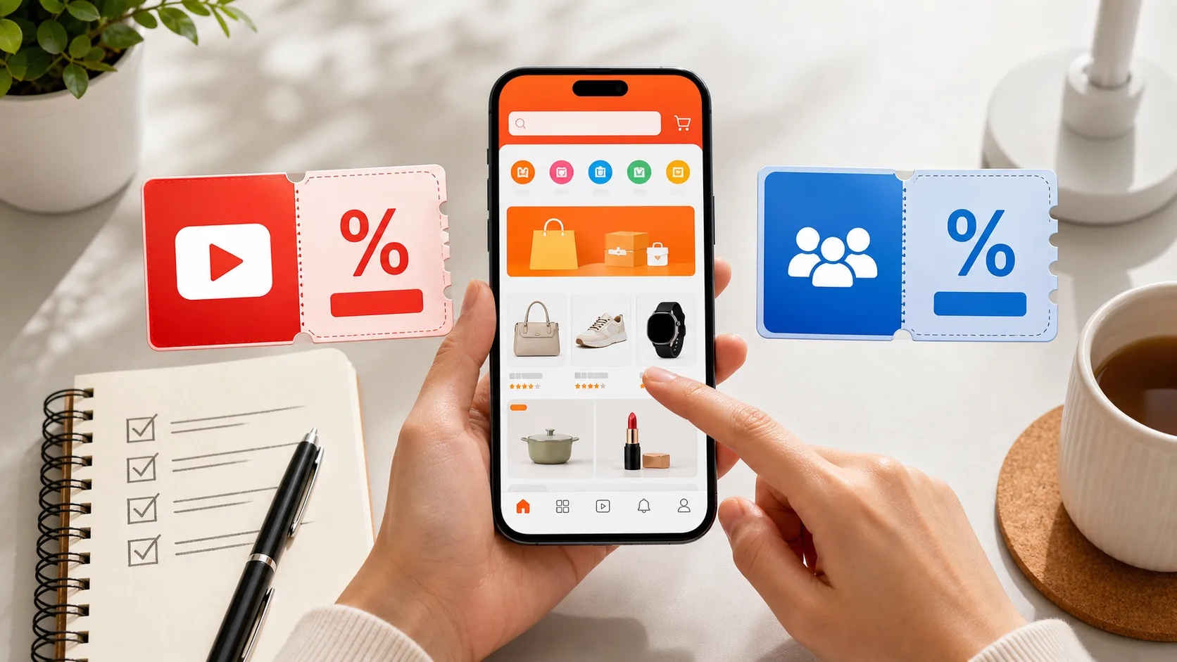 So sánh mã YouTube và Facebook khi mua hàng Shopee