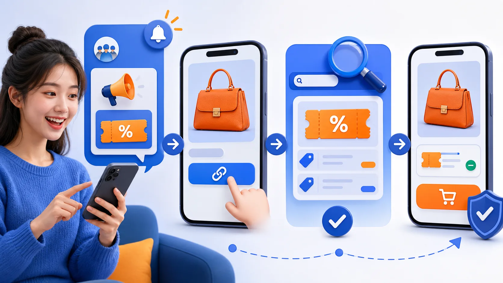 Minh họa quy trình từ thông báo nhóm Zalo đến sansalesoc.com và checkout Shopee