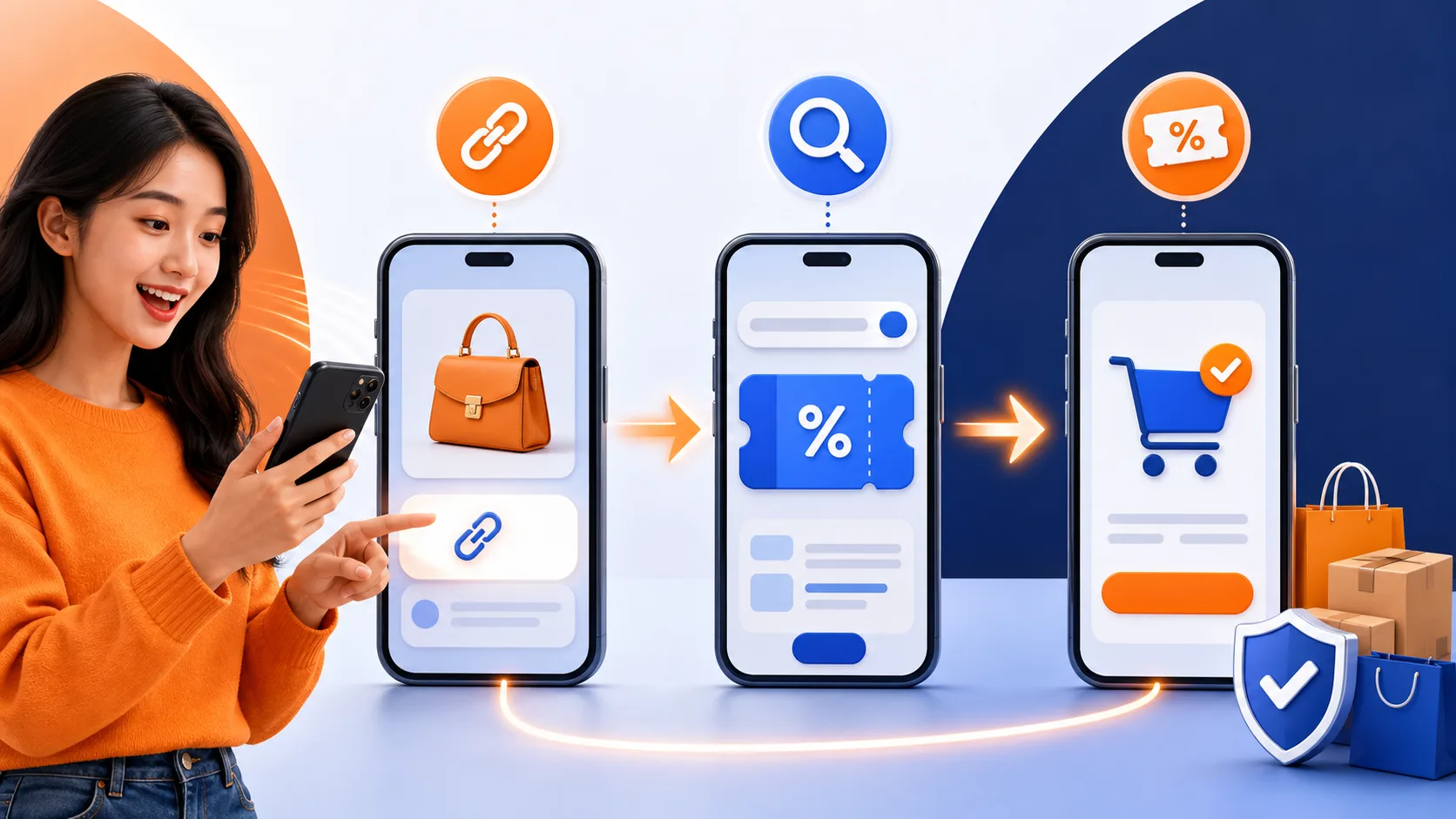 Minh họa copy link sản phẩm và dán vào sansalesoc.com để tìm mã Shopee 8.8