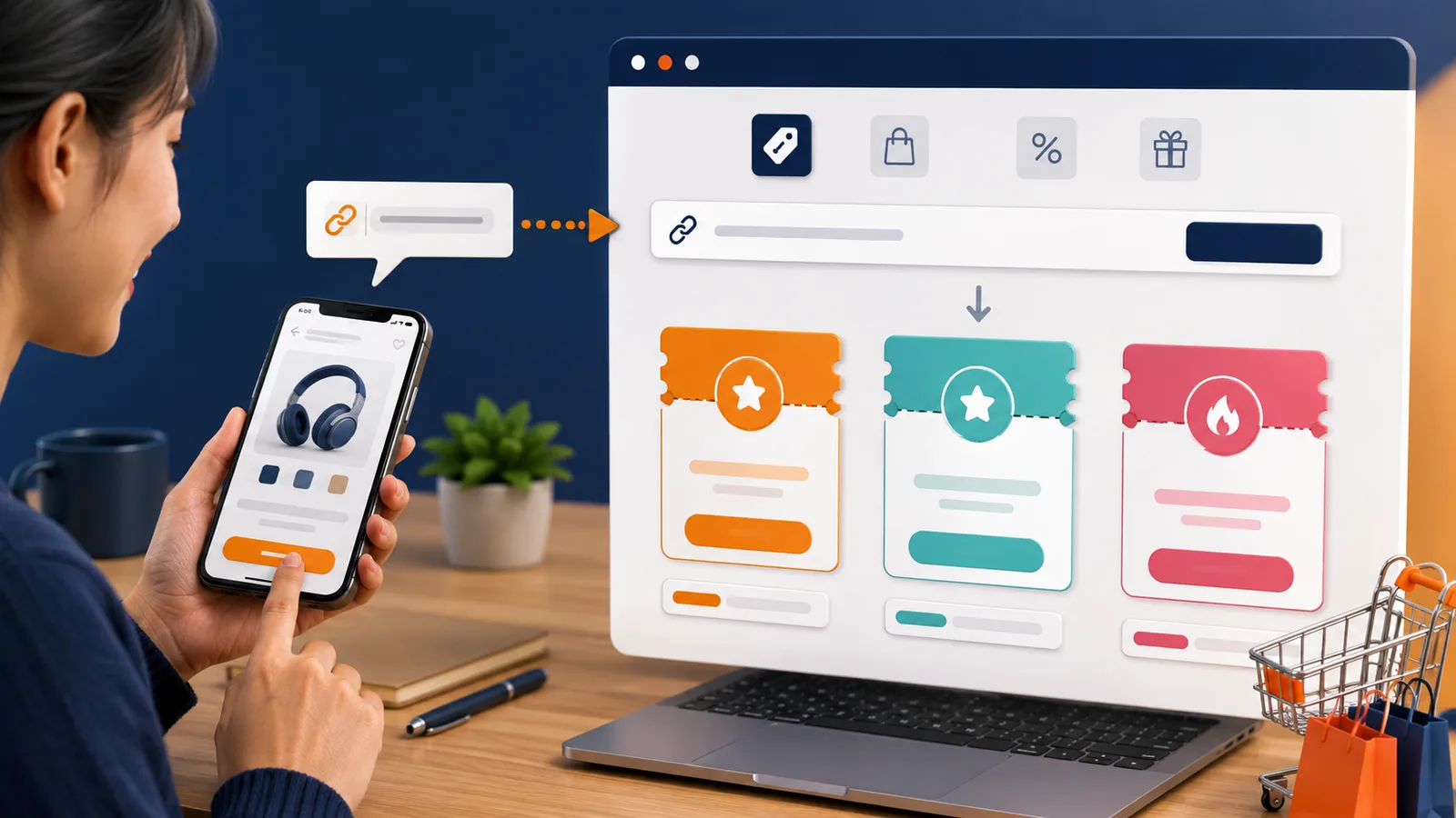 Minh họa dán link sản phẩm vào sansalesoc.com để test mã trong mega sale Shopee