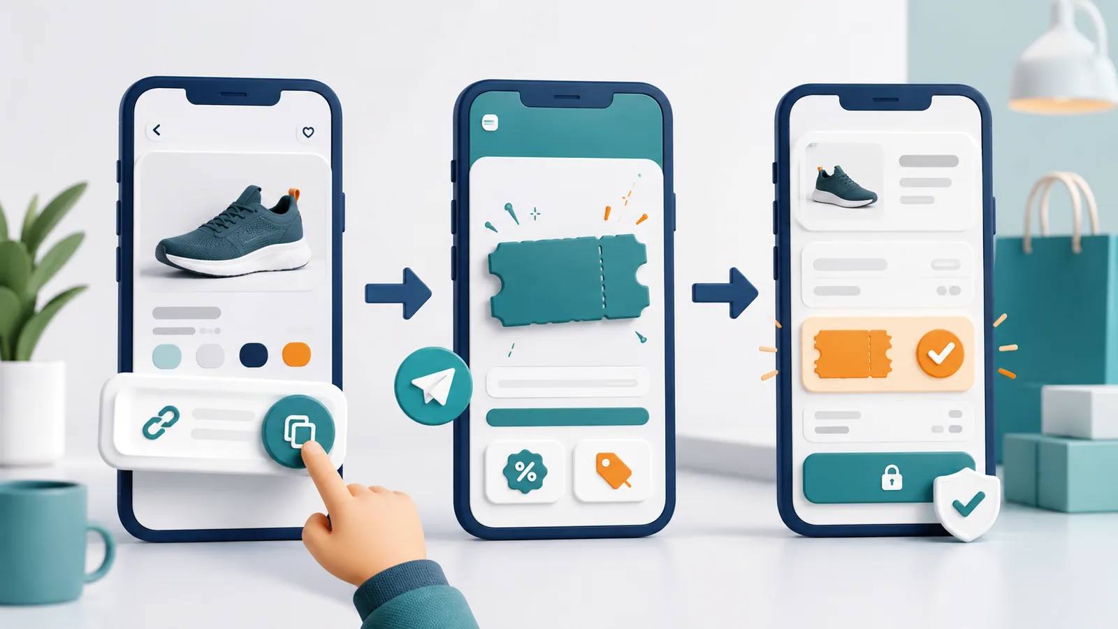 Minh họa copy link sản phẩm Shopee và dán vào sansalesoc.com trong đợt sale giữa tháng